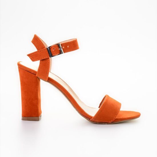 Orange Suede Chunky Heel Dress Shoes for Women MA-030