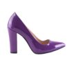 Purple Shiny Chunky Heel Shoes for Women MA-023
