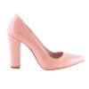 Salmon Shiny Chunky Heel Shoes for Women MA-023