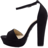 Black Platform High Heel Sandals Women RA-157