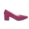 Burgundy Suede Low Heels Casual Shoes for Women RA-162