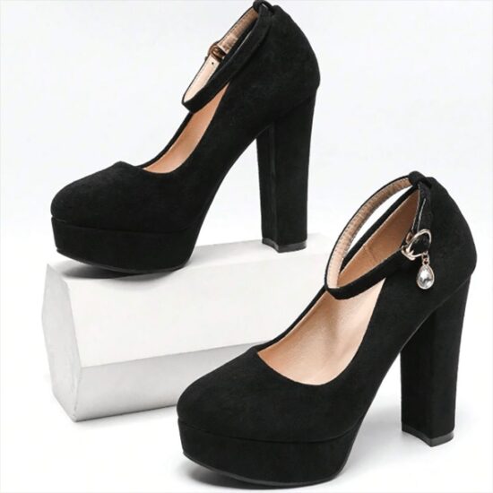 Black Platform Heel Wedding Shoes for Women RA-210