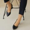 Black Low Heels Casual Shoes for Women RA-162