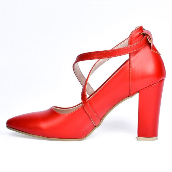 Red Ankle Strap High Heels for Women RA-1004