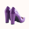 Purple Shiny Chunky Heel Shoes for Women MA-023