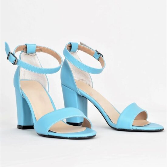 Turquoise Chunky Heel Dress Shoes for Women MA-030