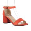 Orange Suede Low Heel Sandals for Ladies RA-155
