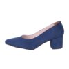 Navy Blue Suede Low Heels Casual Shoes for Women RA-162