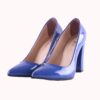 Sax Shiny Chunky Heel Shoes for Women MA-023