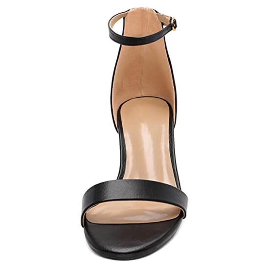 Black Low Heel Sandals for Ladies RA-155