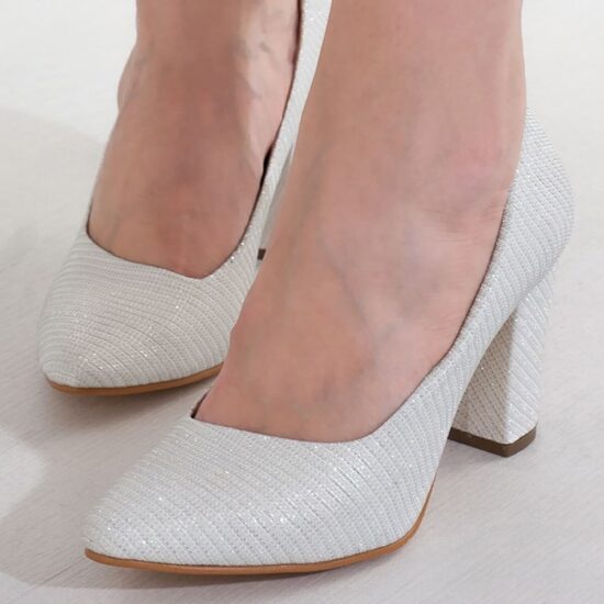 White Low Heel Dress Shoes for Ladies MA-024