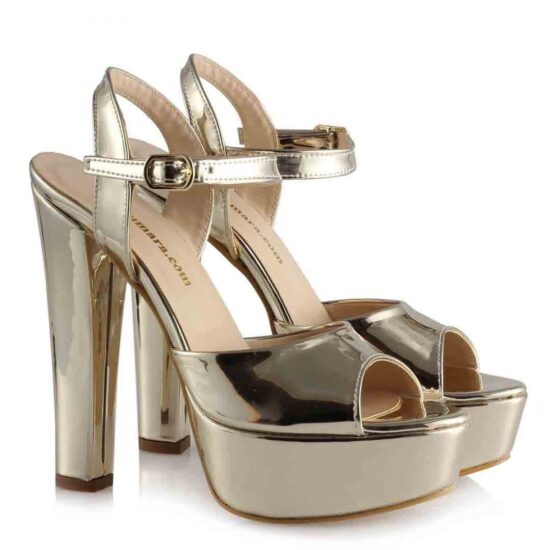 Gold Wedding Platform Shoes for Bride RA-027