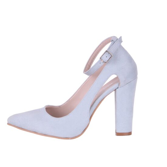 Blue Suede Ankle Strap Women Shoes RA-8030