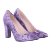 Purple Print Chunky Heel Shoes for Women MA-023