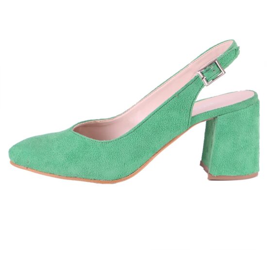 Green Suede Ankle Strap Heels for Women MA-028