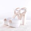 White Wedding Platform Shoes for Bride RA-027