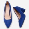 Blue Suede Low Heel Dress Shoes for Ladies MA-024