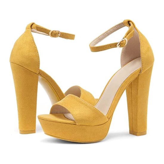 Mustard Platform High Heel Sandals Women RA-157