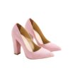 Pink Suede Chunky Heel Shoes for Women MA-023