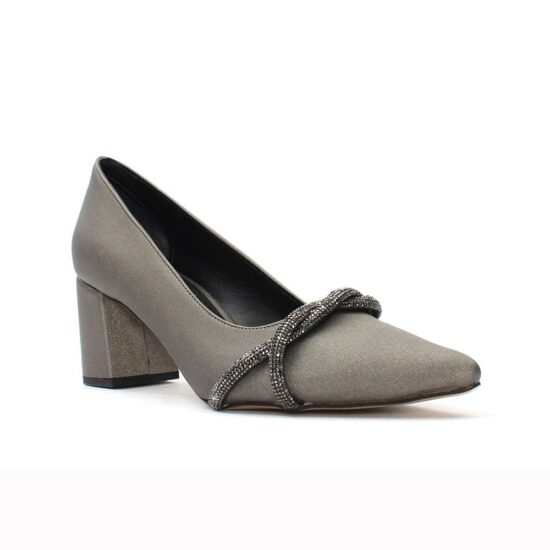 Platinum Satin Dress Shoes with Bows for Women MA-042