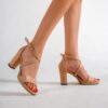 Beige Cross Strap Platform Sandals for Women RA-007