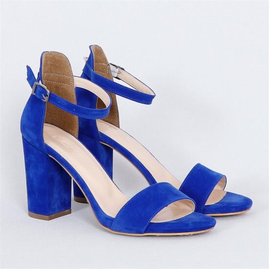 Sax Suede Chunky Heel Dress Shoes for Women MA-030