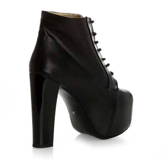 Black Platform High Heel Boots for Women