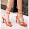 Orange Heels Shoes Pumps for Women AL-52