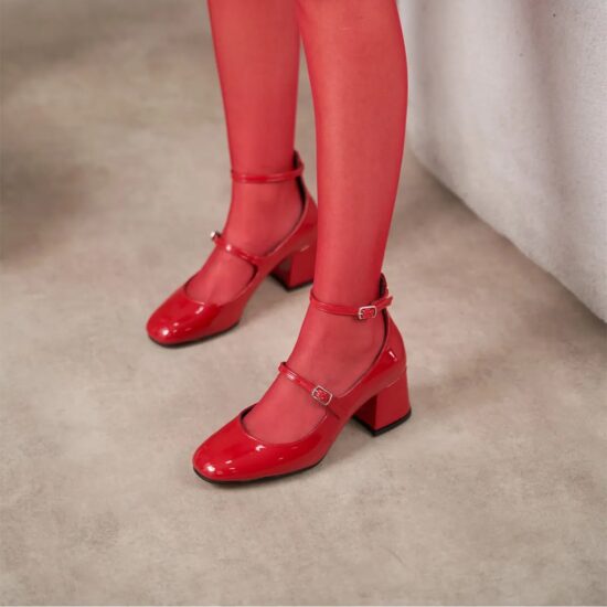 Red Comfortable Dress Shoes for Women RA-009