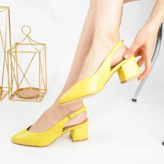 Yellow Ankle Strap Heels for Women MA-028