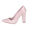 Beige Satin Chunky Heel Shoes for Women MA-023