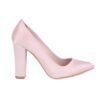 Beige Satin Chunky Heel Shoes for Women MA-023