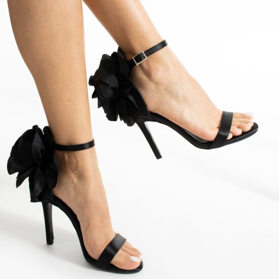Black Ankle Strap High Heel Sandals TA-06