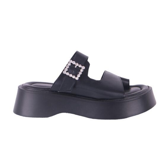 Black Buckle Sandals for Women TA-04