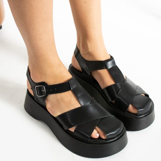 Black Closed Toe Sandals for Women TA-05