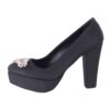 Black Platform Heels with Bows RA-026