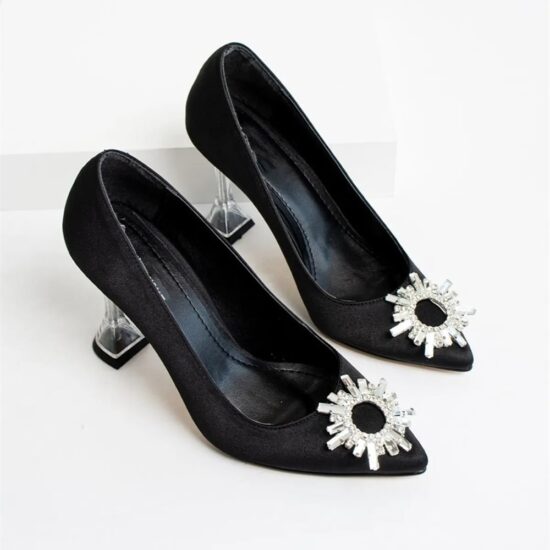 Black Rhinestone High Heel MA-047