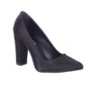 Black Satin Chunky Heel Shoes for Women MA-023