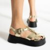 Gold Closed Toe Sandals for Women TA-05