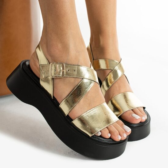 Gold Strappy Sandals for Women TA-03