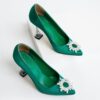 Green Rhinestone High Heel MA-047