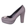 Platinum Platform Heels with Bows RA-026