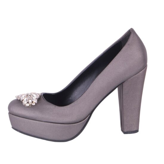 Platinum Platform Heels with Bows RA-026