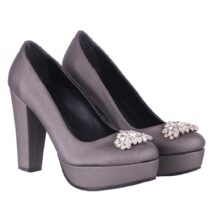 Platinum Platform Heels with Bows RA-026