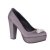 Platinum Platform Heels with Bows RA-026