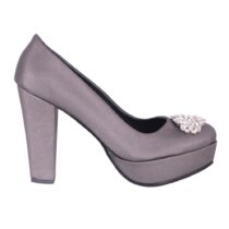 Platinum Platform Heels with Bows RA-026