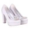 Silver Platform Heels with Bows RA-026