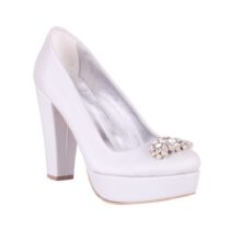 Silver Platform Heels with Bows RA-026