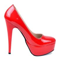 Red Shiny Platform Stiletto Heels for Women MA-008