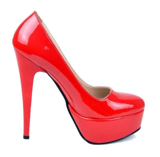 Red Shiny Platform Stiletto Heels for Women MA-008